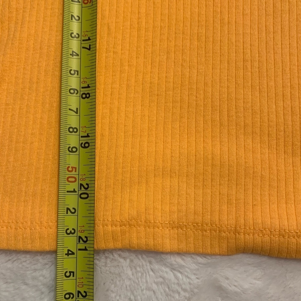 NWT a.n.a. Tank Top PS Petite Small Mango Orange Ribbed Straight Neck Cotton - Picture 12 of 12